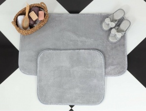 Набор ковриков для ванной и туалета Venera, 60x100/50x60 см, серый