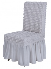 Чехол на стул с оборкой Venera, цвет белый, 1 предмет