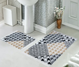 Набор ковриков для ванной и туалета Venera, 60x100/50x60 см, черный