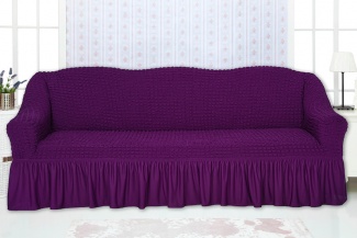 Чехол на трехместный диван с оборкой Concordia, цвет фиолетовый