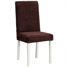 Чехлы на стулья плюшевые Venera, цвет тёмно-коричневый, комплект 6 штук