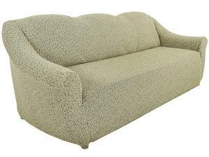 Чехол на трёхместный диван без оборки Venera "Жаккард", цвет светло-бежевый