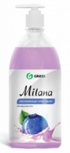 Жидкое крем-мыло Grass "Milana", Черника в йогурте с дозатором 1 л.
