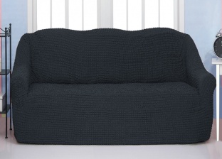 Чехол на трехместный диван без оборки CONCORDIA, цвет тёмно-серый