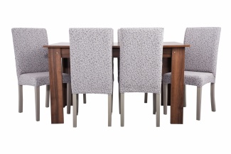 Чехлы на стулья без оборки Venera "Жаккард", цвет светло-серый, комплект 6 штук