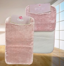 Набор ковриков для ванной и туалета Venera, 60x100/50x60 см, розовый