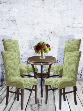 Чехлы на стулья без оборки Venera, цвет оливковый, комплект 4 штуки