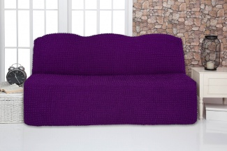 Чехол на трехместный диван без подлокотников и оборки Venera, цвет фиолетовый