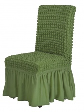 Чехол на стул с оборкой Venera, цвет оливковый, 1 предмет