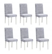 Чехлы на стулья плюшевые Venera, цвет серый, комплект 6 штук