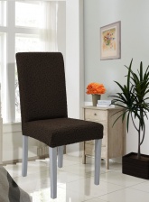 Чехол на стул без оборки Venera "Жаккард", цвет темно-коричневый, 1 предмет