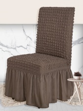 Чехол на стул с оборкой Venera, цвет коричневый, 1 предмет