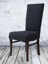 Чехол на стул без оборки Venera, цвет темно-серый, 1 предмет