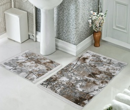 Набор ковриков для ванной и туалета Venera, 60x100/50x60 см, серо-коричневый
