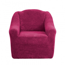 Чехол на кресло плюшевый Venera, цвет бордовый