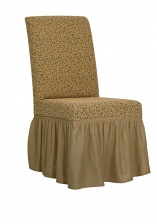 Чехол на стул с оборкой Venera "Жаккард", цвет светло-коричневый, 1 предмет