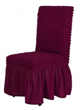 Чехол на стул с оборкой Venera, цвет бордовый, 1 предмет