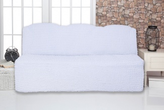 Чехол на трехместный диван без подлокотников и оборки Venera, цвет белый
