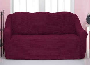 Чехол на трехместный диван без оборки CONCORDIA, цвет бордовый