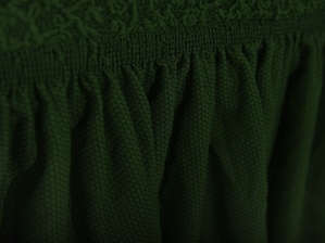 Комплект чехлов на угловой диван и кресло с оборкой Venera "Жаккард", цвет зелёный