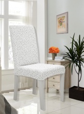 Чехол на стул без оборки Venera "Жаккард", цвет белый, 1 предмет