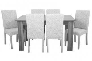 Чехлы на стулья без оборки Venera "Жаккард", цвет белый, комплект 6 штук