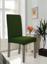 Чехол на стул без оборки Venera "Жаккард", цвет зеленый, 1 предмет