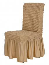 Чехол на стул с оборкой Venera, цвет светло-коричневый, 1 предмет