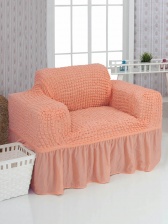 Чехол на кресло с оборкой Venera, цвет персиковый