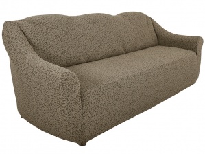 Чехол на трёхместный диван без оборки Venera "Жаккард", цвет бежевый