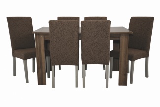 Чехлы на стулья без оборки Venera "Жаккард", цвет коричневый, комплект 6 штук