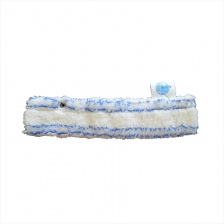 Шубка для мытья окон, 45 см, микрофибра+мягкий абразив, липучка, белая с синей полосой