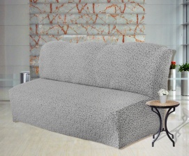 Чехол на трехместный диван без подлокотников Venera, жаккард, цвет светло-серый