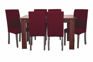 Чехлы на стулья без оборки Venera "Жаккард", цвет бордовый, комплект 6 штук