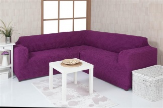 Чехол на угловой диван без оборки Venera, цвет фиолетовый