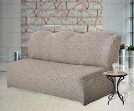 Чехол на трёхместный диван без подлокотников Venera, жаккард, цвет серо-бежевый