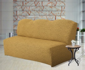 Чехол на трёхместный диван без подлокотников Venera, жаккард, цвет светло-коричневый