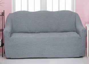Чехол на трехместный диван без оборки Concordia, цвет серый