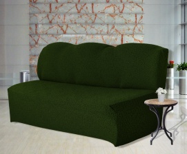 Чехол на трёхместный диван без подлокотников Venera, жаккард, цвет зелёный