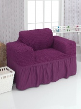 Чехол на кресло с оборкой Venera, цвет фиолетовый