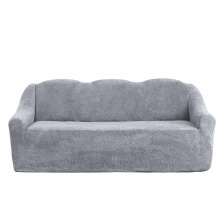 Чехол на трёхместный диван плюшевый Venera, цвет серый