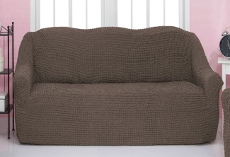 Чехол на трехместный диван без оборки Concordia, цвет коричневый