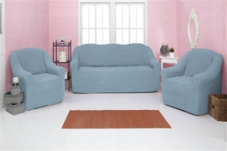 Комплект чехлов на диван и кресла без оборки CONCORDIA, цвет серый, 3 предмета