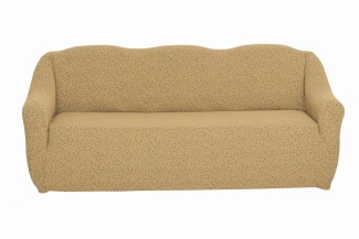 Чехол на трёхместный диван без оборки Venera "Жаккард", цвет светло-коричневый