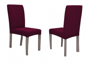 Чехол на стул без оборки Venera "Жаккард", цвет бордовый, 2 штуки