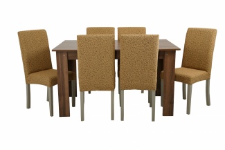 Чехлы на стулья без оборки Venera "Жаккард", цвет светло-коричневый, комплект 6 штук