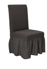 Чехол на стул с оборкой Venera "Жаккард", цвет коричневый, 1 предмет