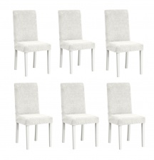 Чехлы на стулья плюшевые Venera, цвет молочный, комплект 6 штук