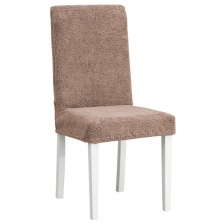 Чехлы на стулья плюшевые Venera, цвет коричневый, комплект 6 штук