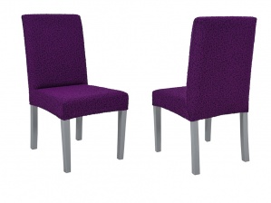 Чехол на стул без оборки Venera "Жаккард", цвет фиолетовый, 2 штуки